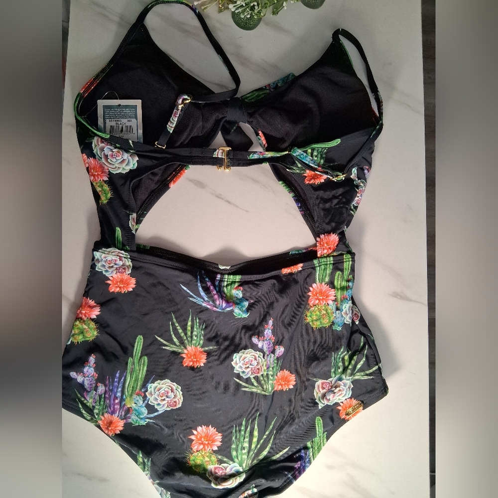 Eidon Floral Paris Black Women's 1pc Swimsuit